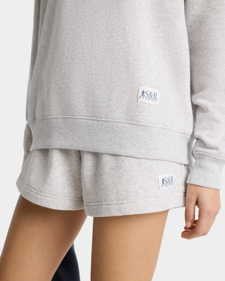 SPORTY & RICH - SR Runner Soft Crewneck in Gray