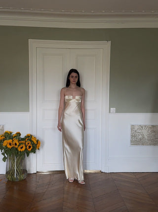 BEVZA - SQUARE BRA DRESS / VANILLA