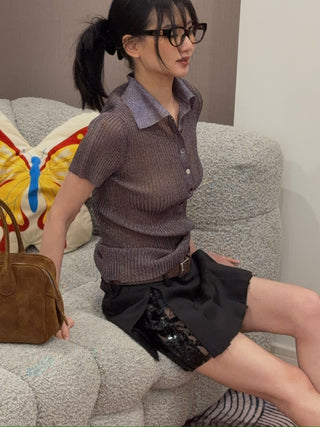 16ARLINGTON BRONE MINI SKIRT BITTER CHOCOLATE