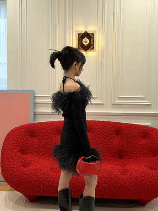 GIUSEPPE KNITTED TOP WITH FEATHER