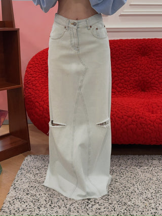 MM6 Maison Margiela RIPPED LONG SKIRT