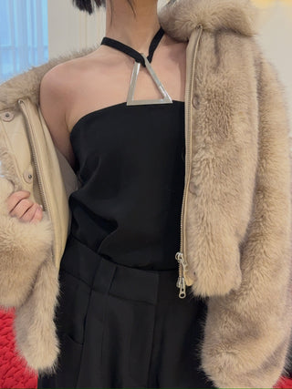 16ARLINGTON - Ivia Top in Crepe in Black