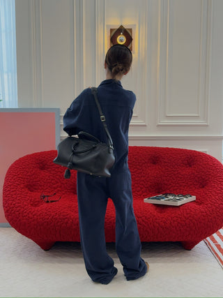 SPORTY & RICH - Vendome Quarter Zip in Navy