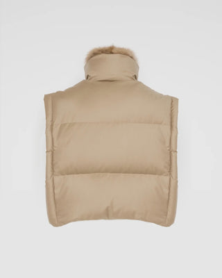 YVES SALOMON - Flannel gilet with sable fur collar