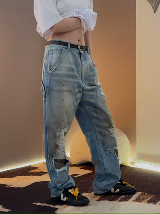MM6 Maison Margiela DISTRESSED WORKWEAR DENIM JEANS