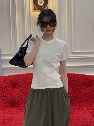 LUAR - MONOGRAM RIBBED TEE / WHITE
