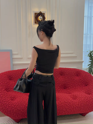 MAGDA BUTRYM Double layer tank top in black