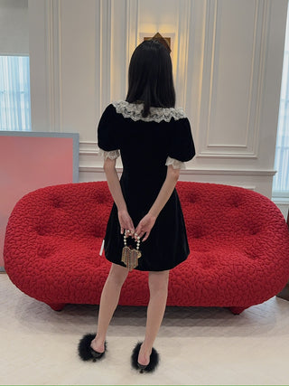 SLEEPER -POM KITTEN HEEL MULES WITH FEATHERS IN BLACK