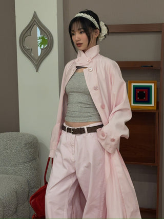 MAGDA BUTRYM - Loose-Leg Denim Pants in Pink