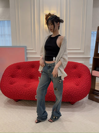 ROKH Ribbed Cropped Tank Top