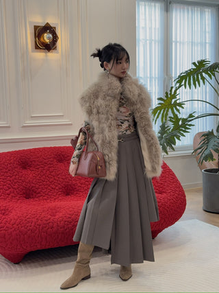 ROKH Box Pleats Midi Skirt