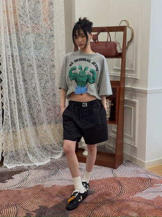 NATASHA ZINKO  PLEATED CROPPED T-SHIRT