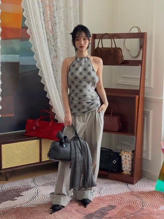 AYA MUSE - Axis Dress in Plaid Gray