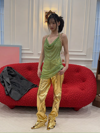 CULTNAKED Killa pants in Gold Croc