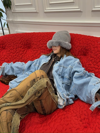 HED MAYNER - BELTED DENIM JACKET
