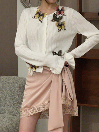 BLUMARINE - SKIRT SATIN with LACE