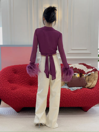 GIUSEPPE DI MORABITO SHIRT WITH FEATHERS