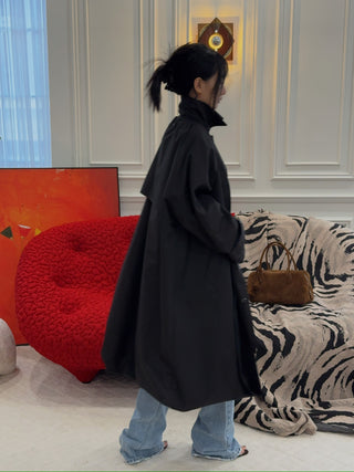 ROKH BALLOON SHAPE BUTTONED TRENCH COAT