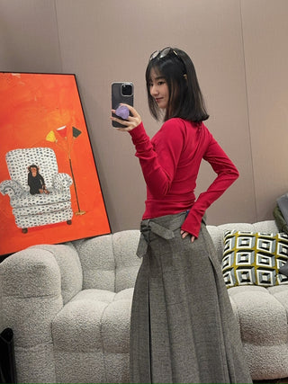 VAILLANT - RIBBED JERSEY CARDIGAN WITH BUILT-IN BRA TOP / FUSHIA