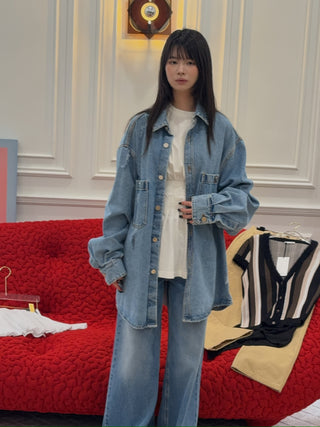 HED MAYNER - DESTROYED DENIM SHIRT
