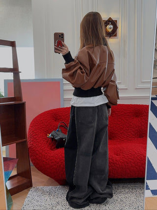 MM6 Maison Margiela BLACK WIDE LEGS 5 POCKET JEANS