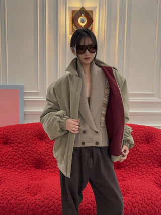 MAGDA BUTRYM - Padded Jacket With Dropped Shoulder in Khaki
