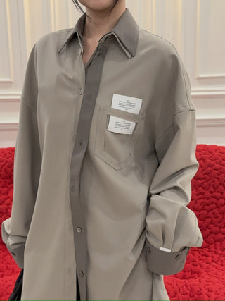 ROKH - double collar shirts / off grey
