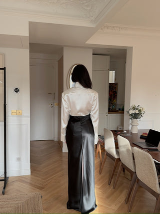 BEVZA STAND-COLLAR DRESS