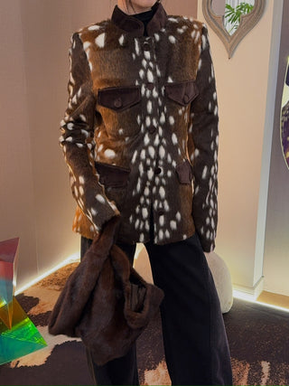 CARELLI - Jackie Deer Jacket in Brown Fawn Print