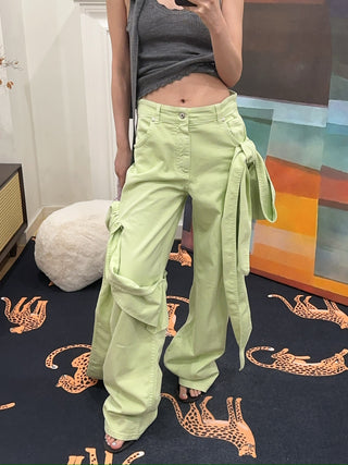 BLUMARINE DENIM PANTS WITH BOWS