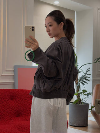 OPEN YY LINEN PANELED BOMBER