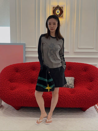 MARTINE ROSE - L/S SHRUNKEN T-SHIRT