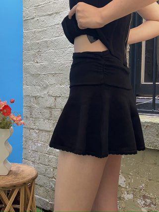 GUIZIO RUCHED HEART SCALLOP SKIRT