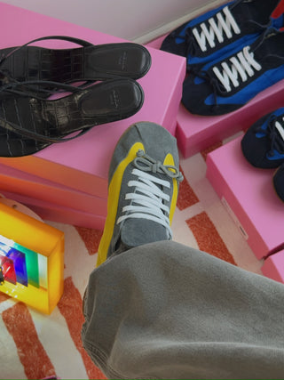 ABRA - Ballerina Sneaker in Grey/Yellow