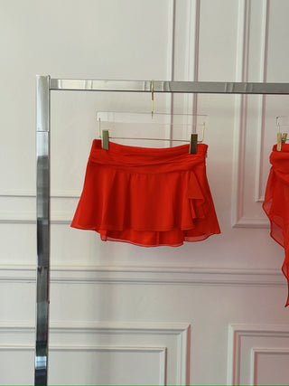 GUIZIO SILK SLIT MINI SKIRT