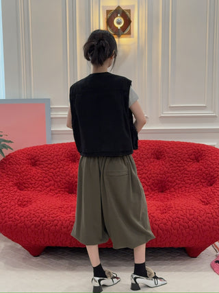 OPEN YY APPLIQUÉ CARGO VEST