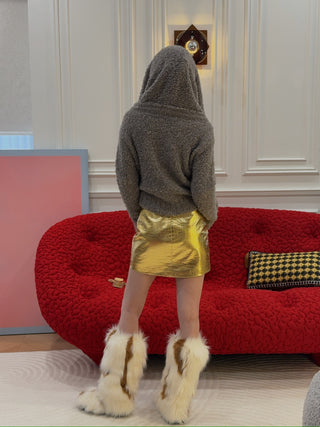 CULTNAKED DANCING ON THE TABLE SKORT IN GOLD CROC