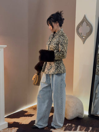 CARELLI - Dolly Leopard Jacket in Beige Leopard Print