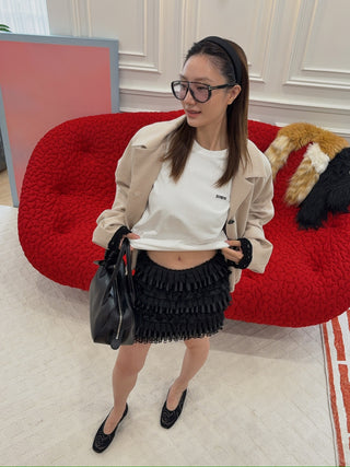 Ashley Williams - Ruffle Skirt in Black & Grey