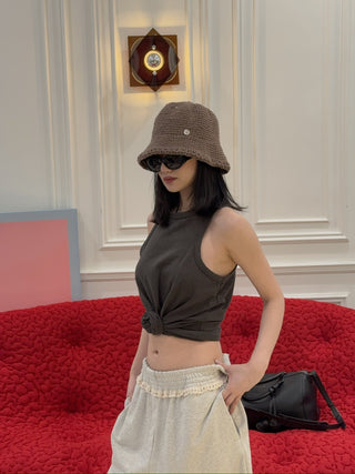 MAGDA BUTRYM - Knotted tank top in brown