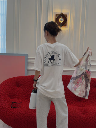 SPORTY & RICH - Polo Club T-Shirt in White