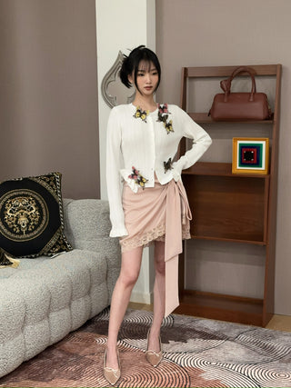 BLUMARINE - SKIRT SATIN with LACE