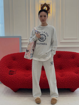 Sporty & Rich - California Emblem Soft Crewneck in Gray