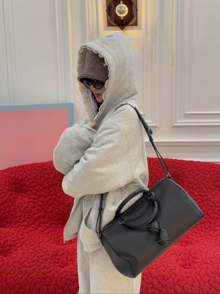MAGDA BUTRYM - Lace-trimmed corduroy zip hoodie in grey