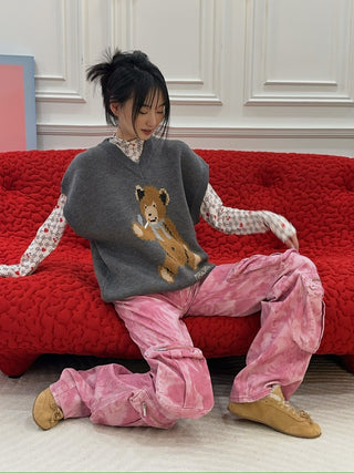 BLUMARINE Chiné Camouflage Print Cargo Pants