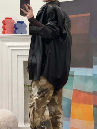THE ANDAMANE - NASHVILLE - OVERSIZED WESTERN SHIRT / BLACK