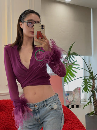 GIUSEPPE DI MORABITO SHIRT WITH FEATHERS