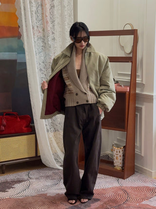 MAGDA BUTRYM - Padded Jacket With Dropped Shoulder in Khaki
