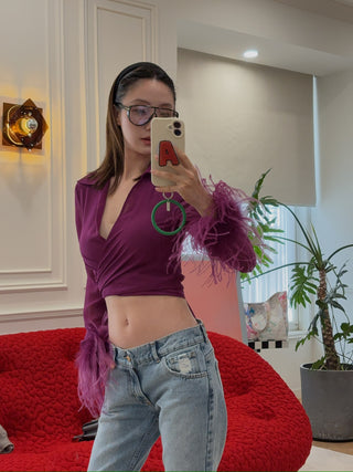 GIUSEPPE DI MORABITO SHIRT WITH FEATHERS