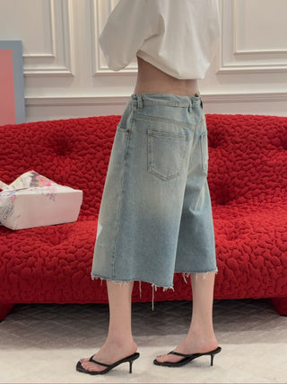 MM6 Maison Margiela TAPED DENIM SHORTS